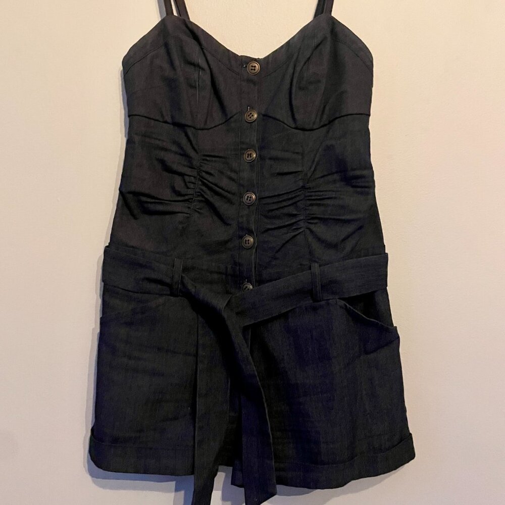 Denim Sweetheart Romper by Guess - Picture 3 of 6